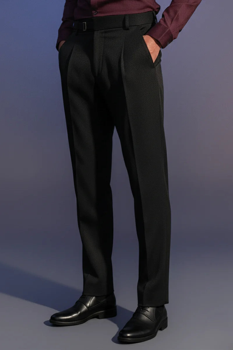 Side-Buckle Loose-Fit Formal Pant