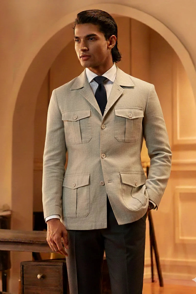 Classic Linen Safari Blazer