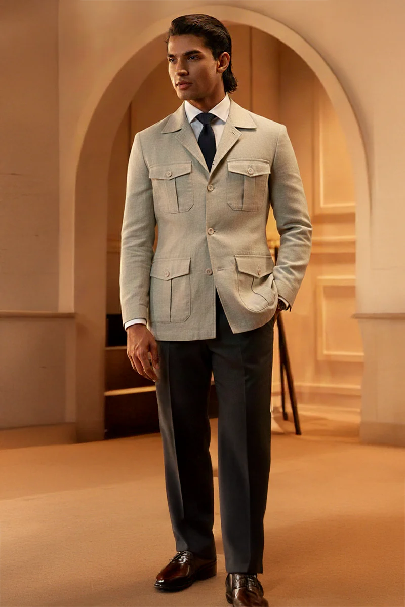 Classic Linen Safari Blazer