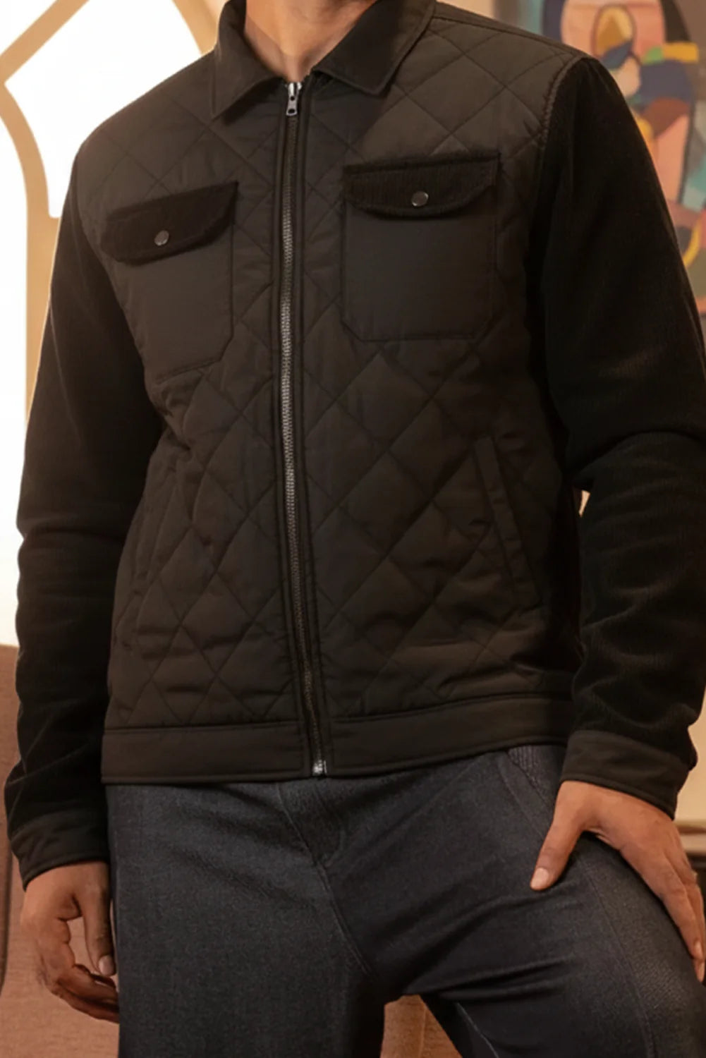 Quilted Bomber Jacket