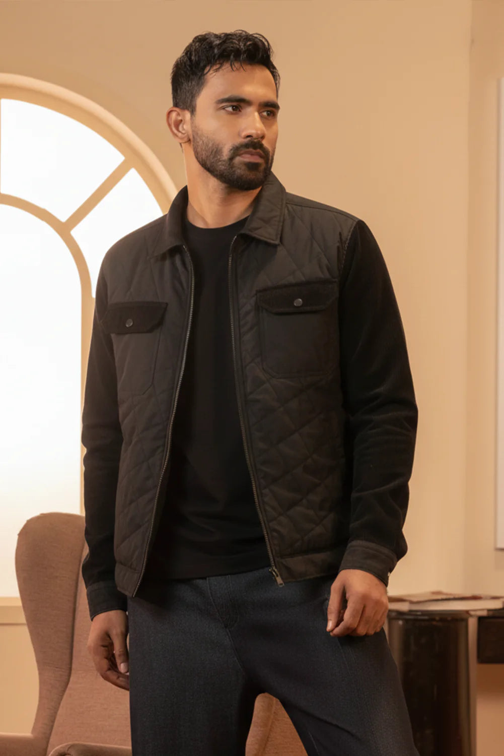 Quilted Bomber Jacket