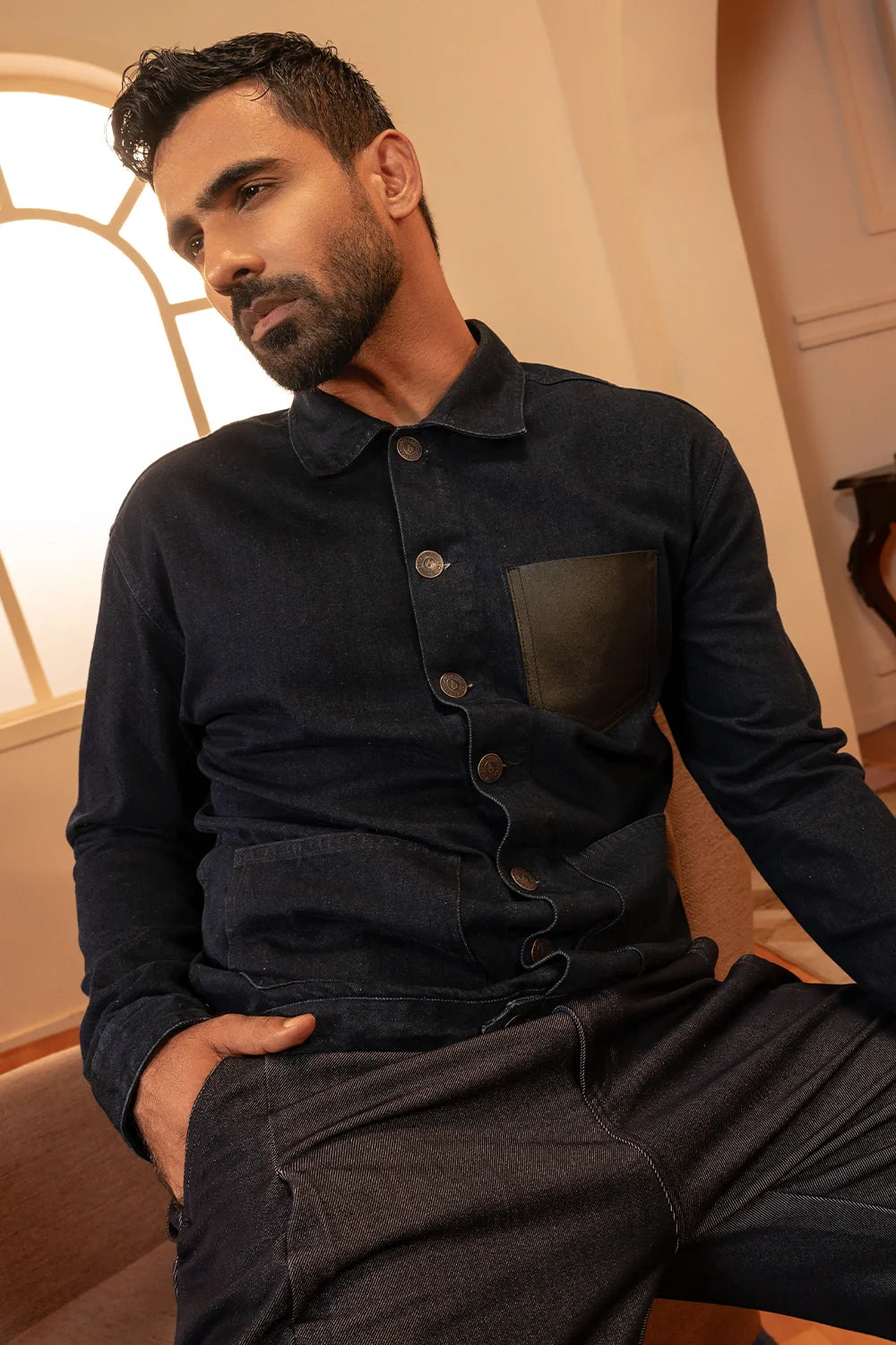 Signature Contrast Denim Jacket