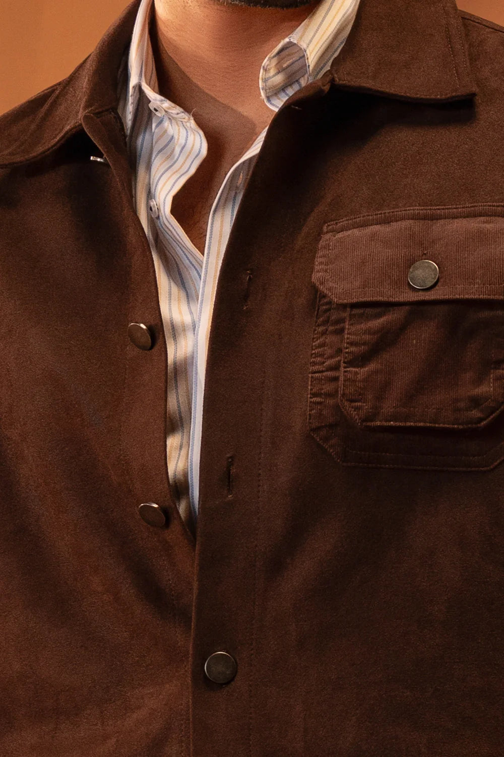 Buttoned Suede Jacket