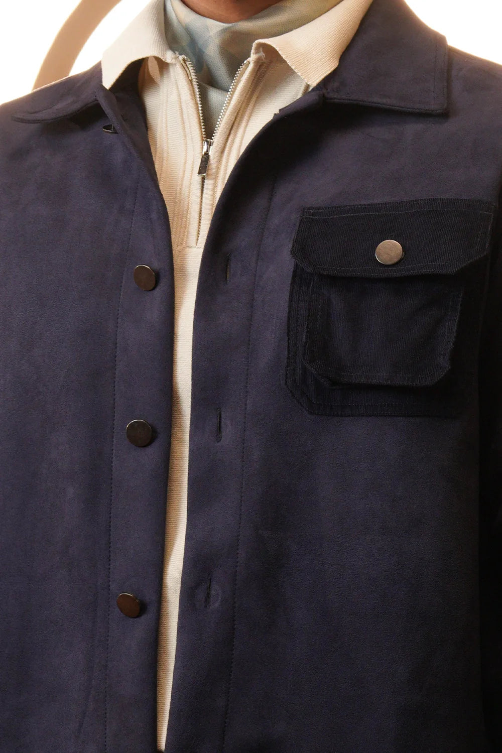 Buttoned Suede Jacket