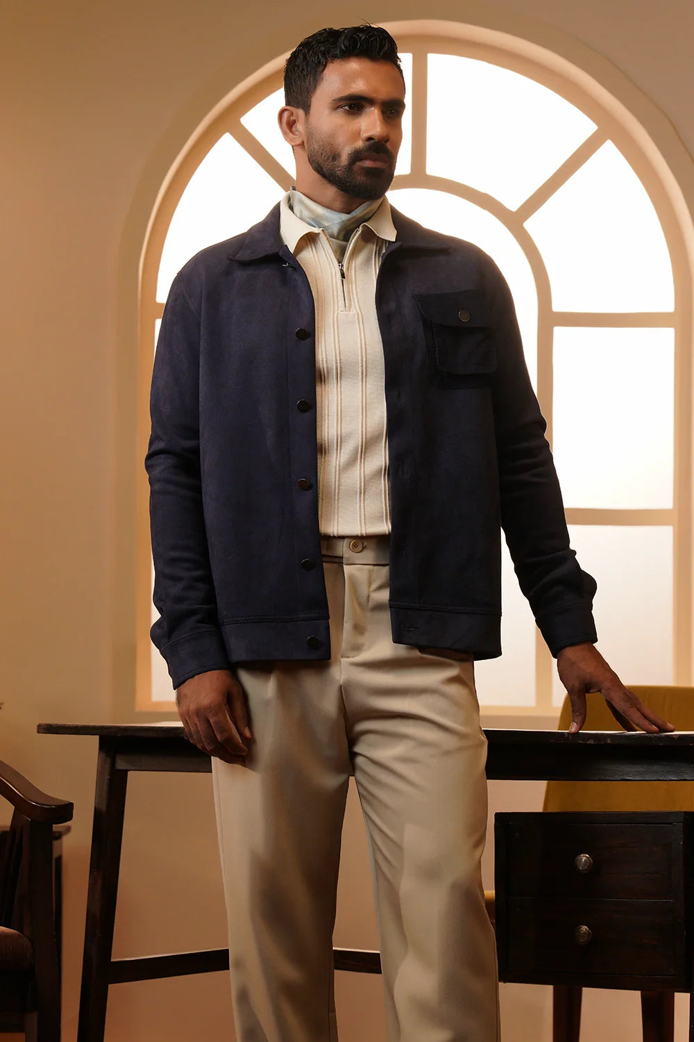 Buttoned Suede Jacket