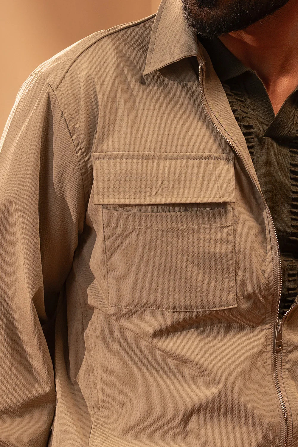 Ribbon Zip-Up Jacket