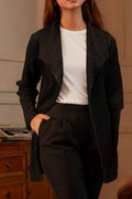 Refined Textured Open-Front Top