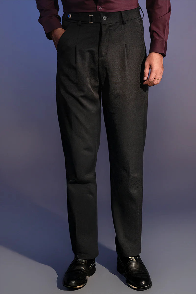 Side-Buckle Loose-Fit Formal Pant