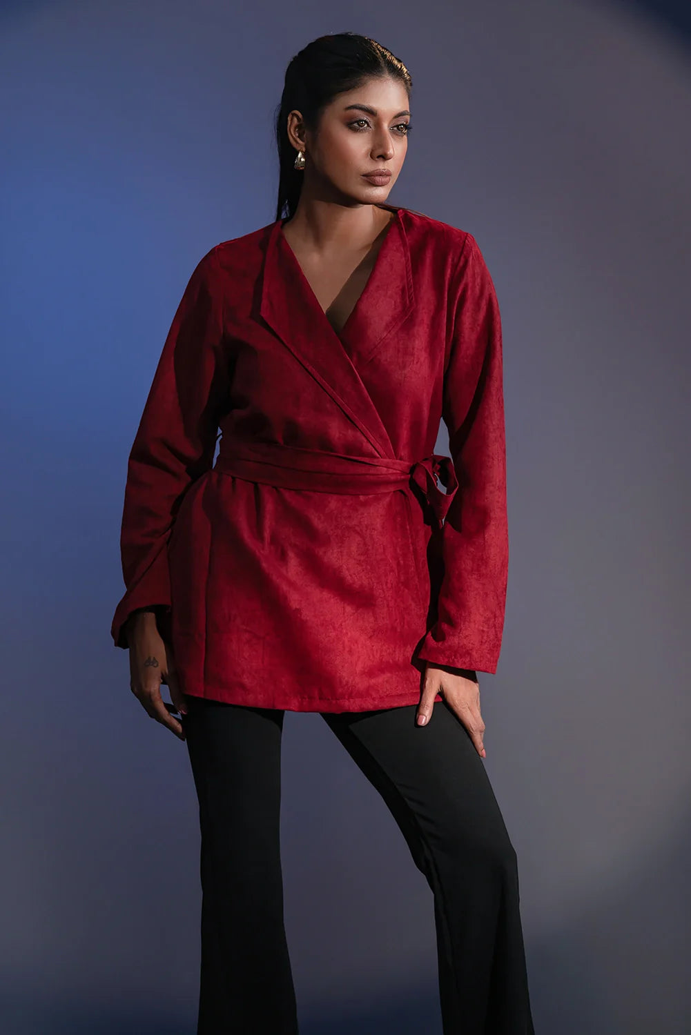 Suede Wrap Jacket