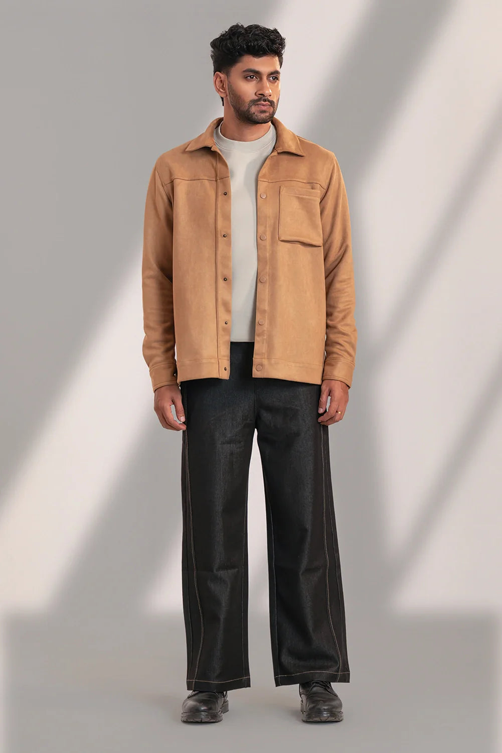 Buttoned Suede Jacket