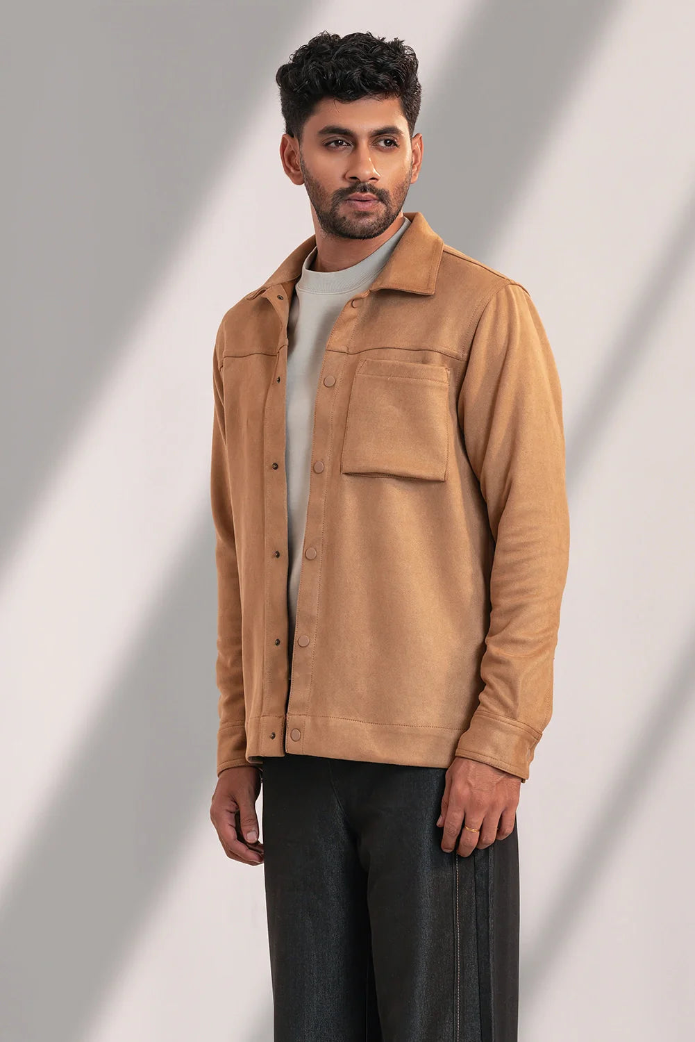 Buttoned Suede Jacket