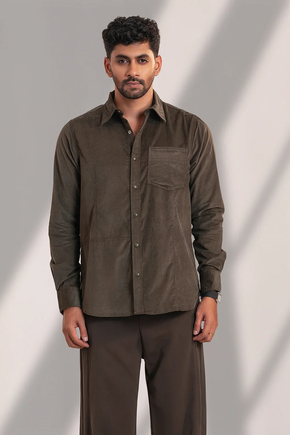 Textured Button-Down Shirt
