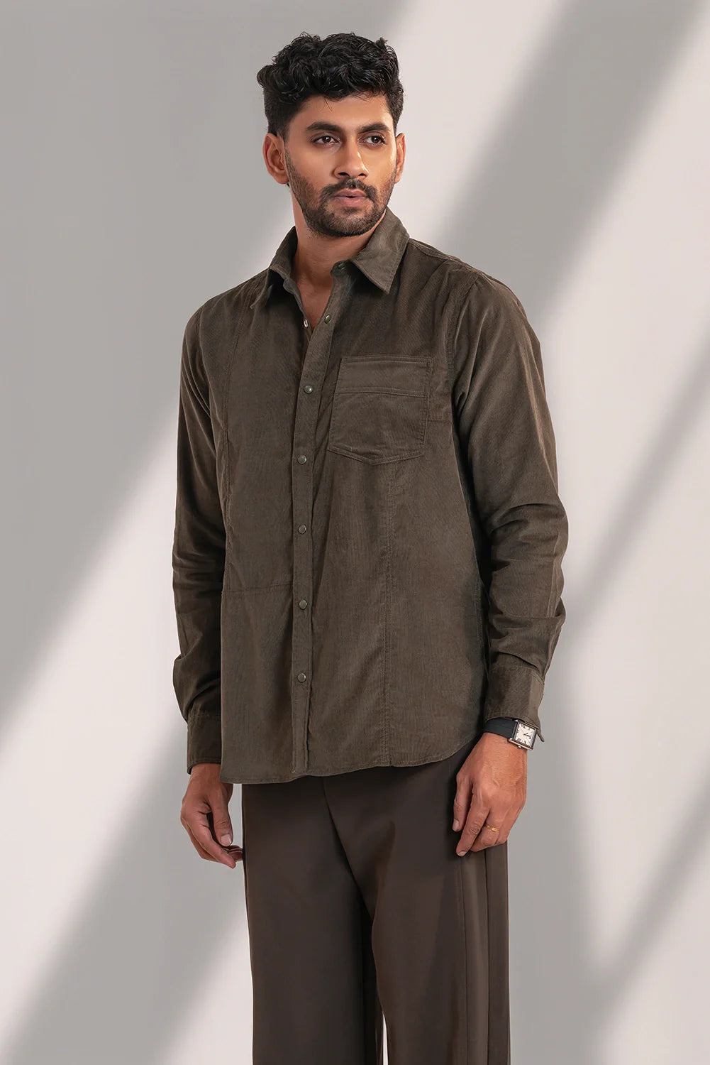 Textured Button-Down Shirt
