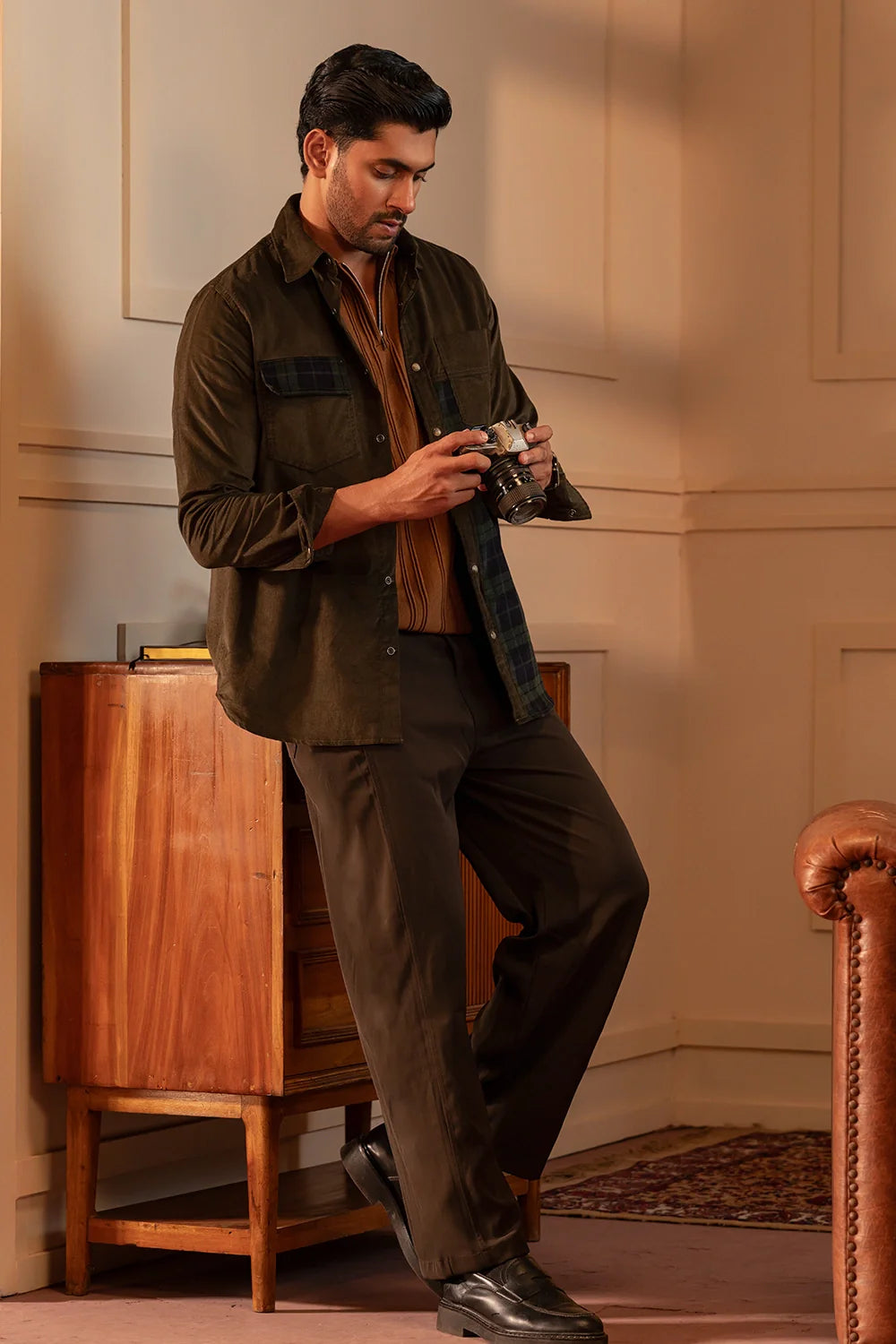 Panelled Corduroy Overshirt