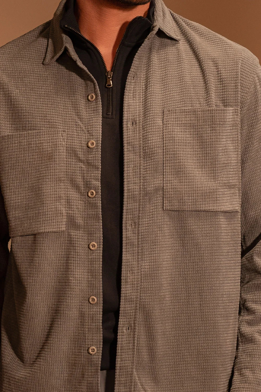 Textured Classic Overshirt