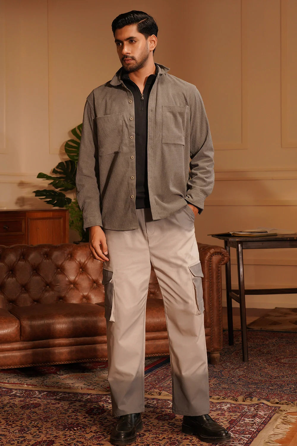 Textured Classic Overshirt