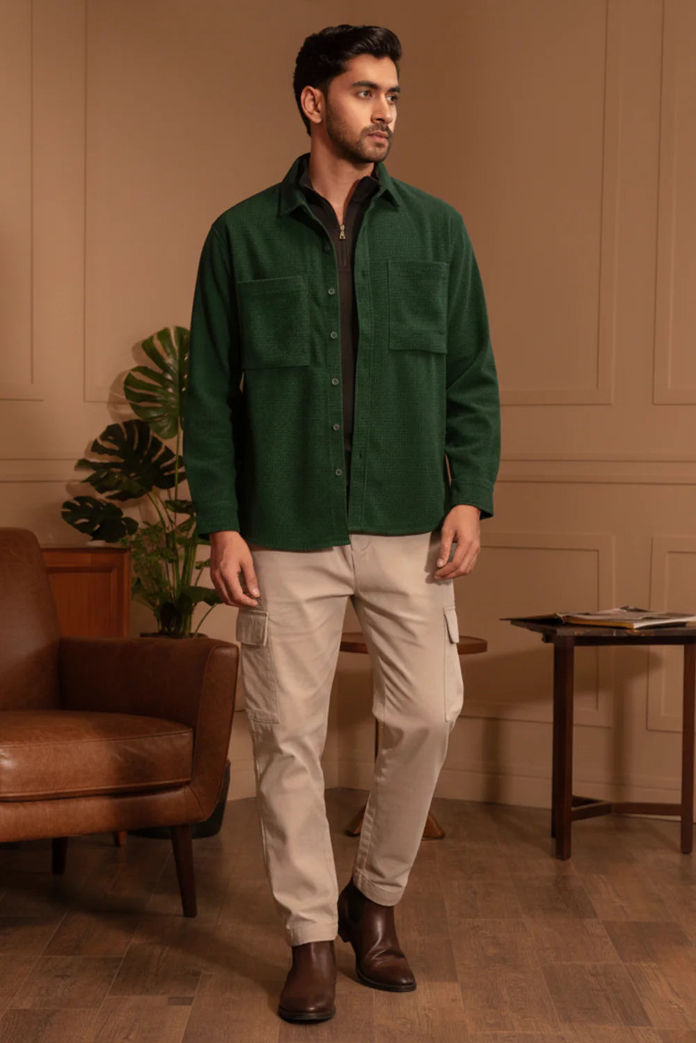 Textured Classic Overshirt