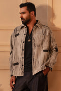 Textured Black Label Overshirt
