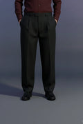 Side-Buckle Baggy-Fit Formal Pant