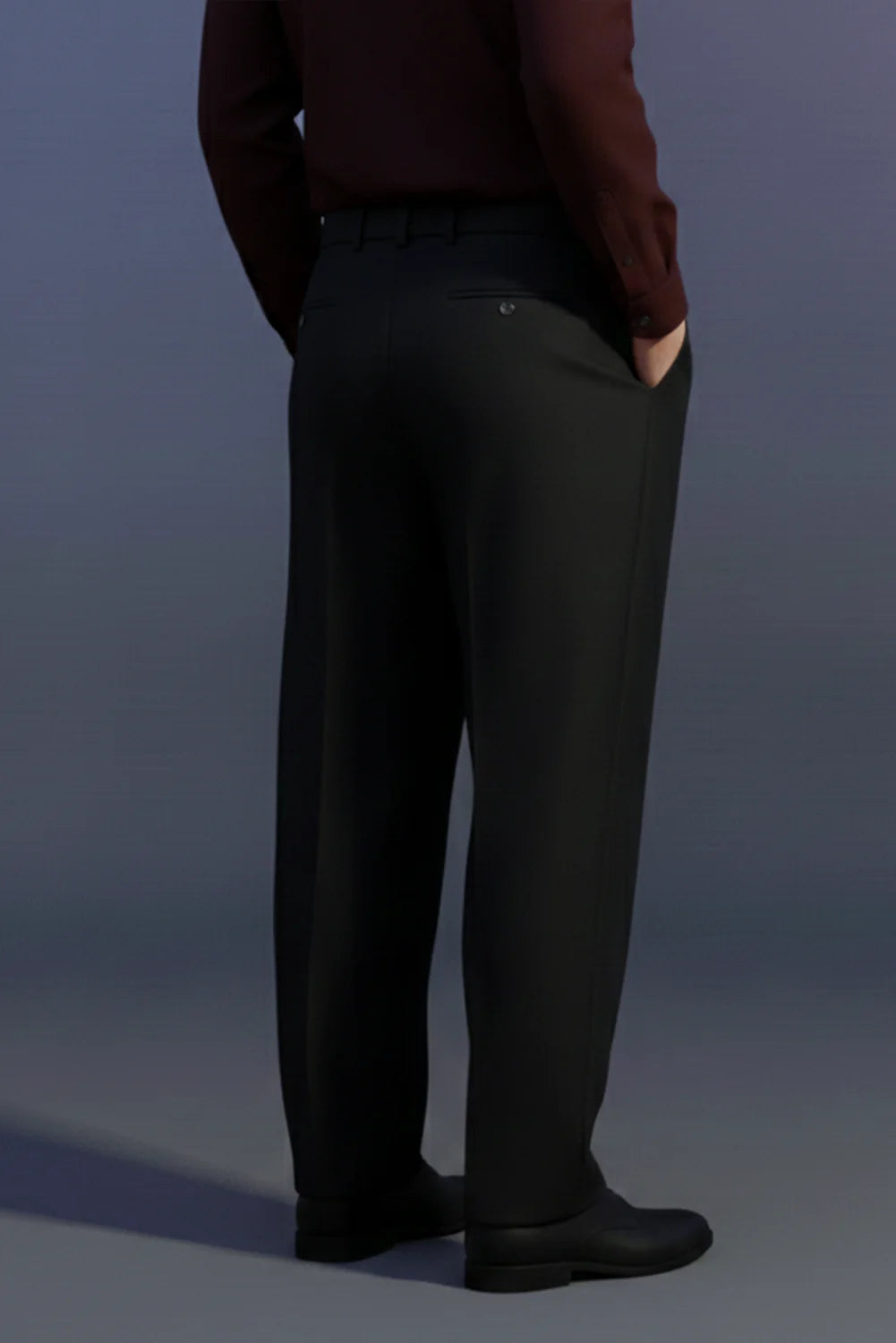 Side-Buckle Baggy-Fit Formal Pant