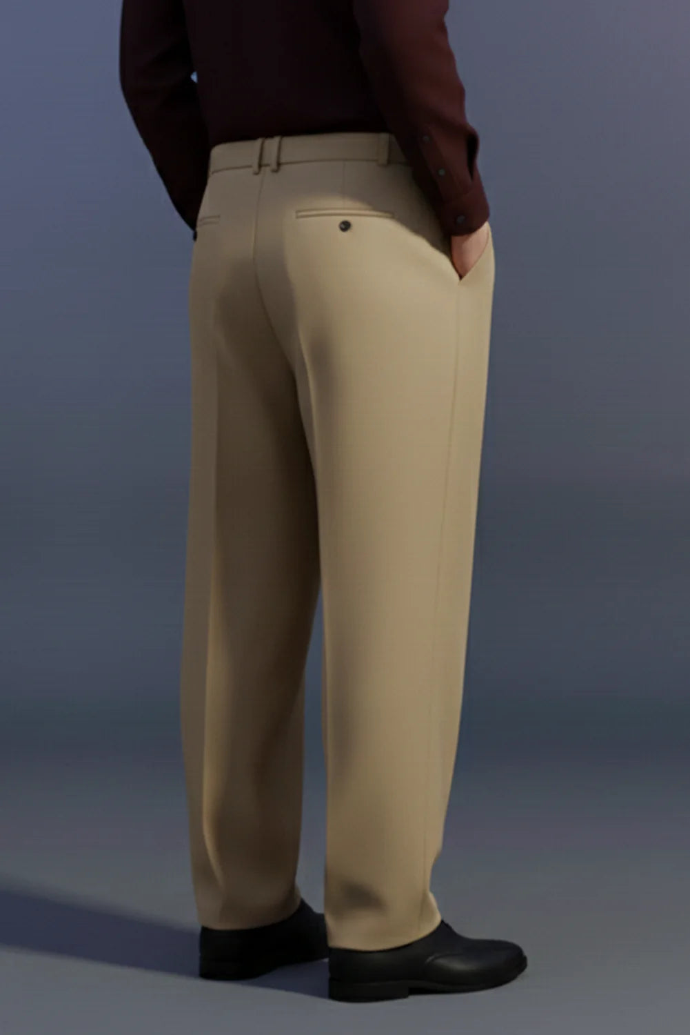 Side-Buckle Baggy-Fit Formal Pant