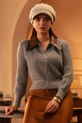 Contrast Collar Sweater